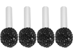 Conjunto De 4 Pinos Puxar Universais Em Liga Zinco Com Strass Pretos Para Fechaduras Portas Carro.
