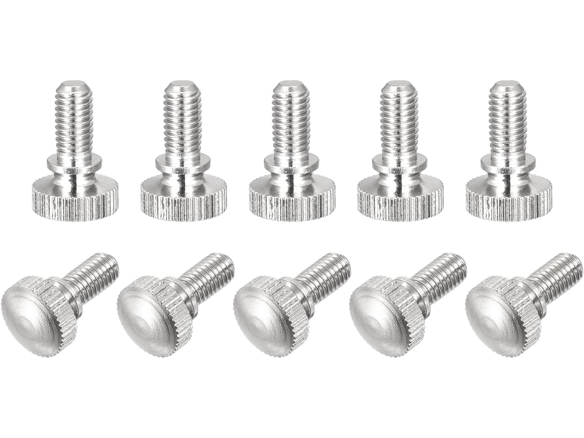 Parafuso de Aperto Manual Serrilhado, M5x10mm, Parafusos de Ombro em Latão, Botões de Fixação CHABERLU