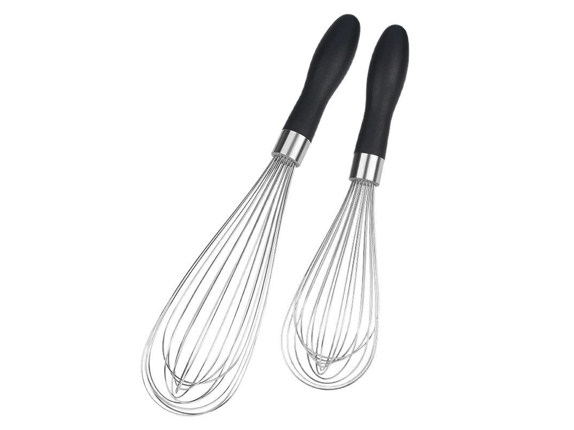 Conjunto De 2 Batedores De Aço Inoxidável, Pretos