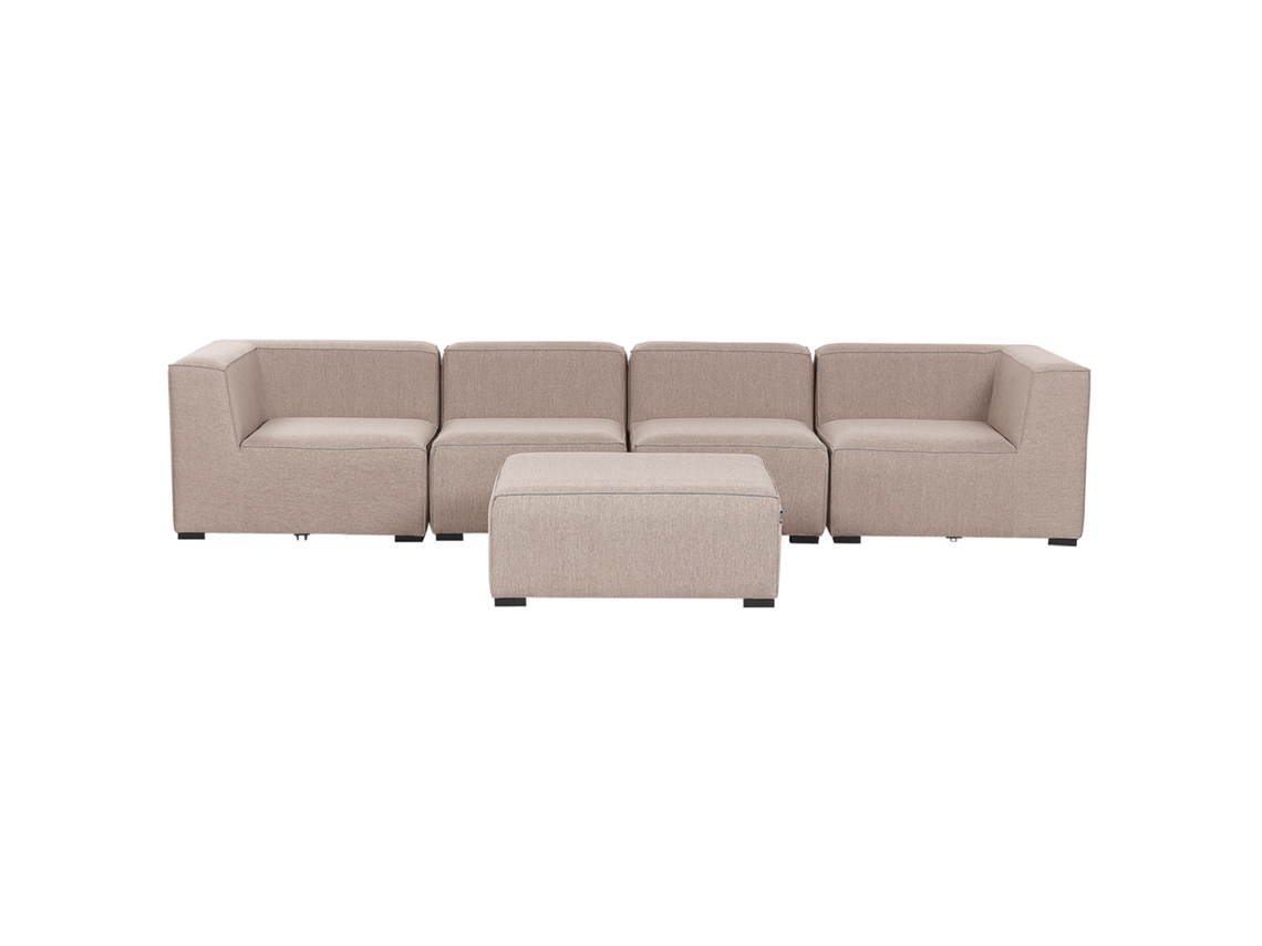 Sofá de jardim modular BELIANI Arezzo de Poliéster Creme 320x90x65