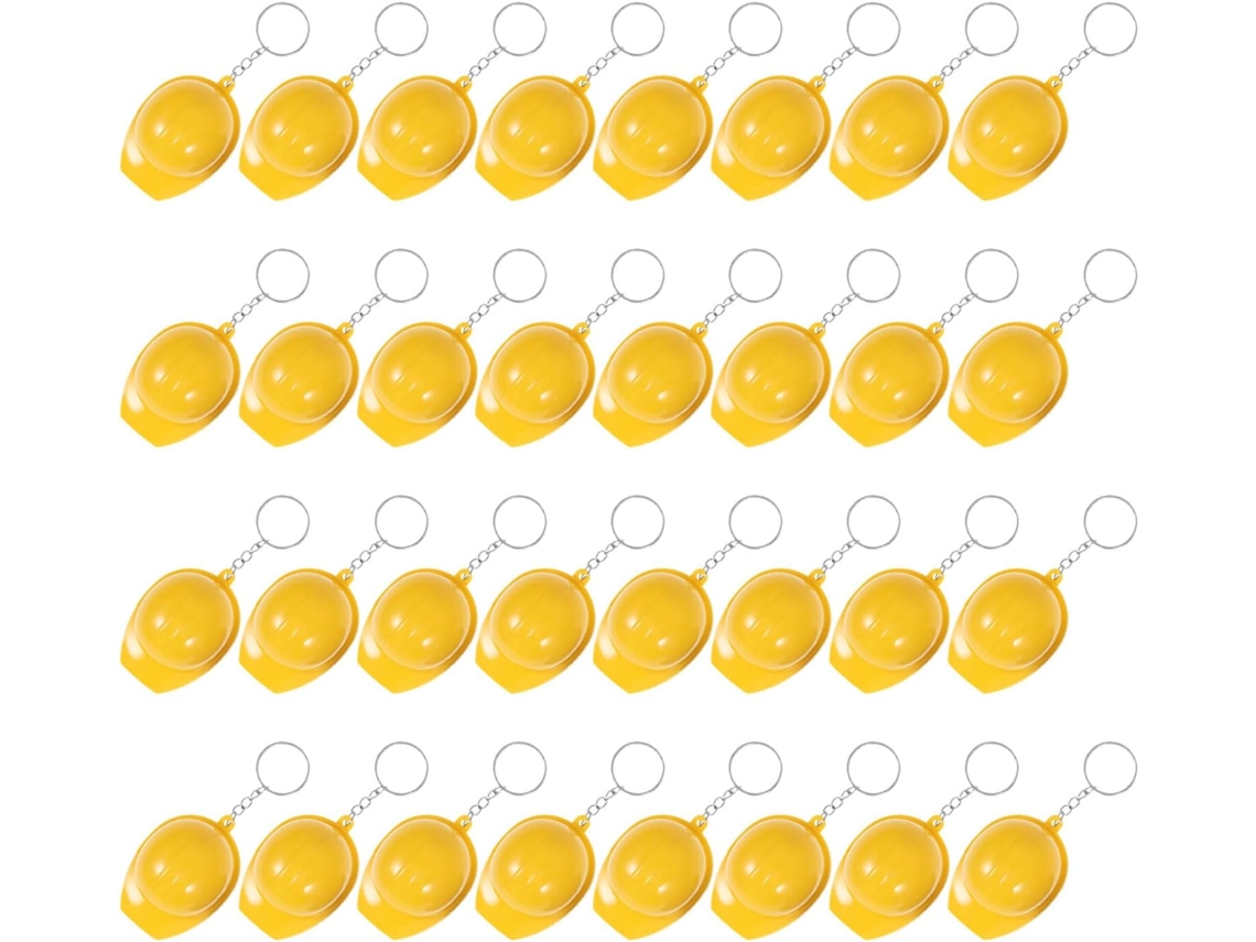 Nuobesty 100 Peças Chaveiros Pequenos Amarelos Em Formato De Capacete De Segurança Para Decoração E Porta-documentos