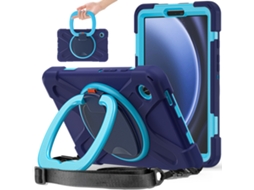 Capa Para Samsung Tab A9 8.7 Com Suporte Giratório De Silicone E Proteção Contra Quedas ) Azul Marinho Sfushos (sm X110/x115 (2023)