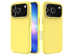 Capa De Silicone Para Iphone 17 Pro Max - Cor Sólida - Amarelo Limão