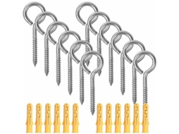 12 Parafusos com Cabeça de Ojo M6×80mm, com Tubos de Expansão de Aço Inoxidável S/MARCA