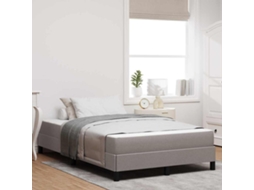 Vidaxl Cama Box com Colchão Cinzento acastanhado 120 X 190 Cm Tecido