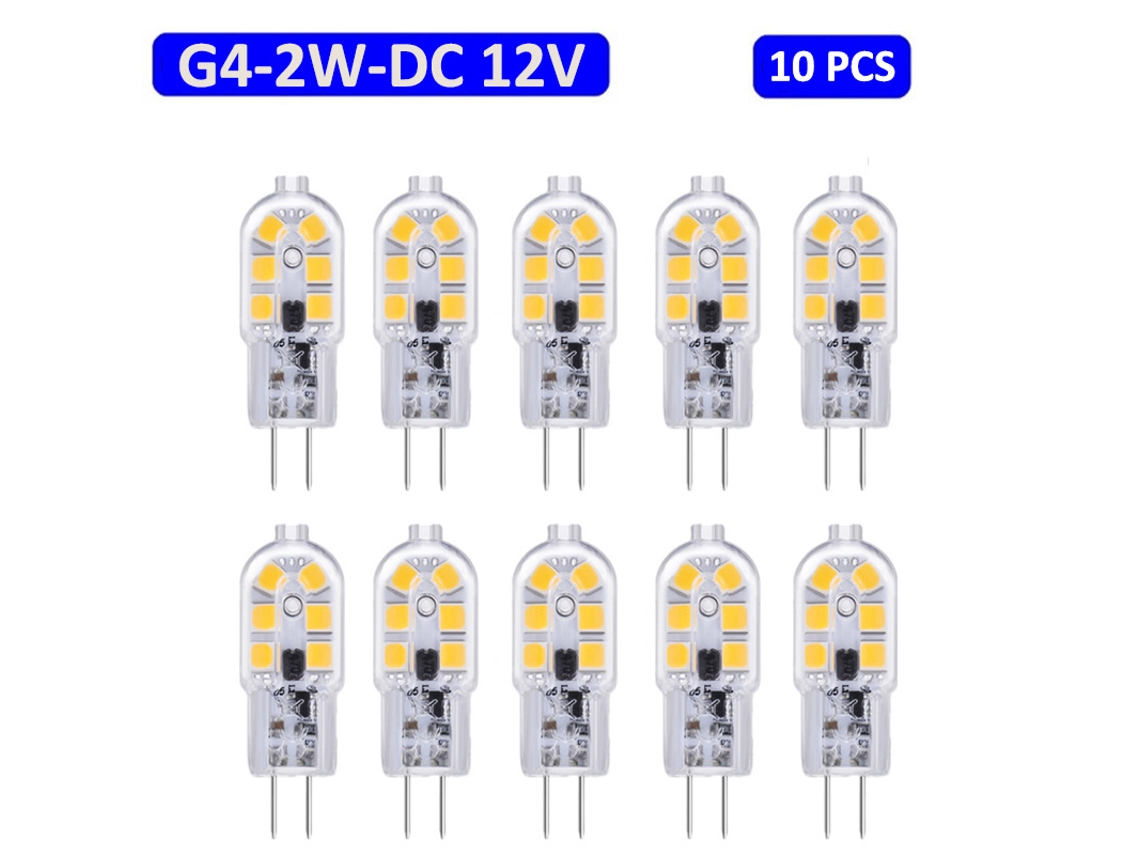 Lâmpadas Led G4, Pacote Com 10 Lâmpadas, 2w, Dc 12v, 6000k, Branca Brilvibera