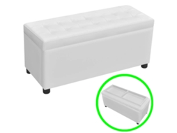 Storage Ottoman, Storage Ottomans Vidaxl Branco Couro Artificial (n/a)