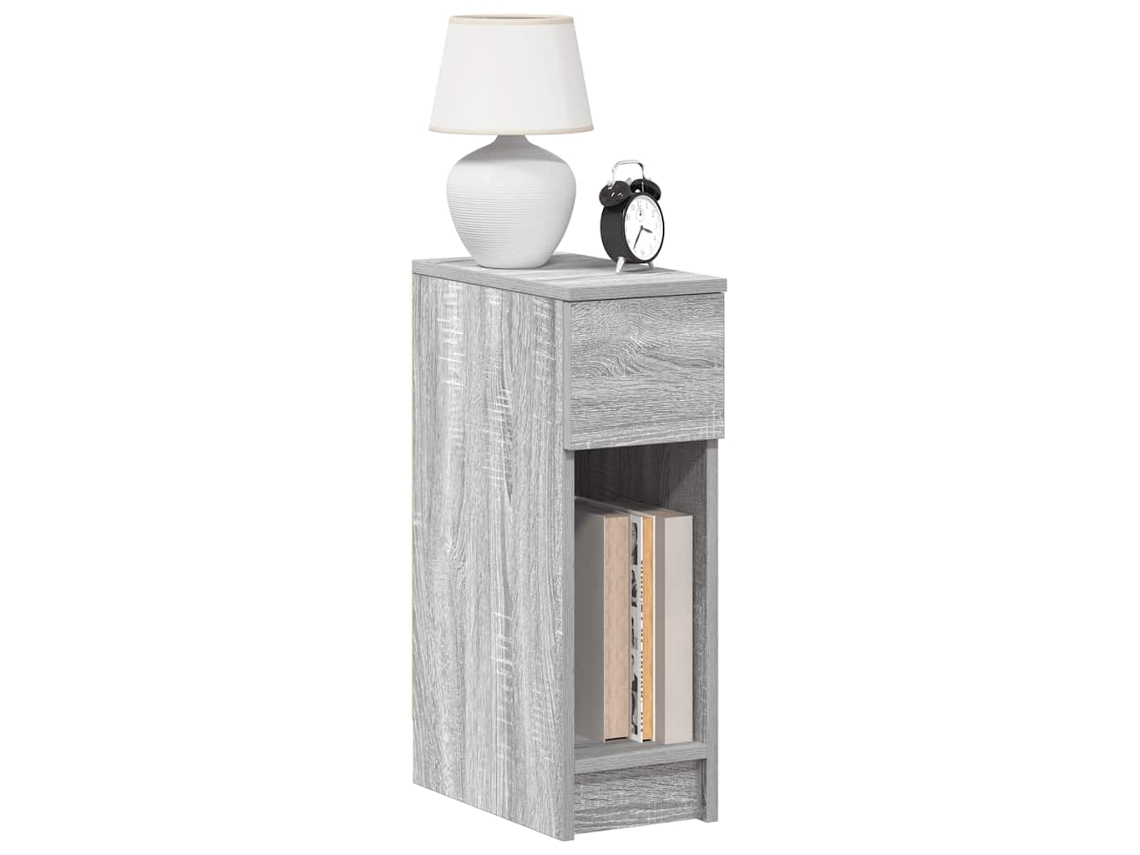 Vidaxl Mesa De Cabeceira Com Gaveta 20x36x60 Cm Cinzento Sonoma