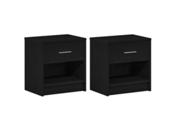 Mesas de Cabeceira 2 Pcs com Gaveta 39x28x41 Cm Preto MAISON EXCLUSIVE