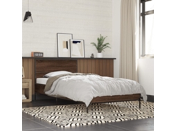 Vidaxl Estrutura de Cama Derivados de Madeira/metal Carvalho Castanho