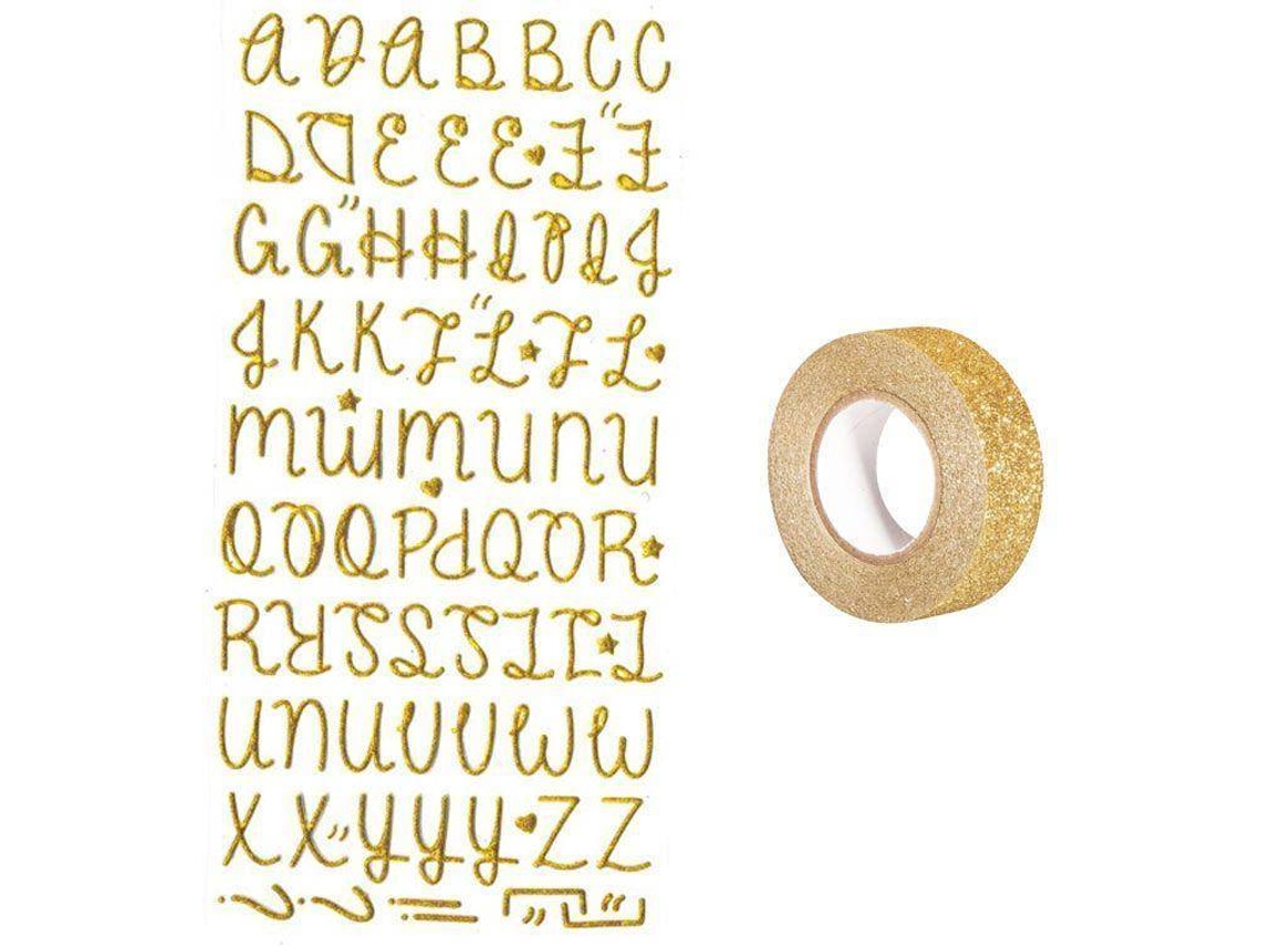 Adesivos YOUDOIT Alfabeto Dourado (25,5 x 11,5 cm)