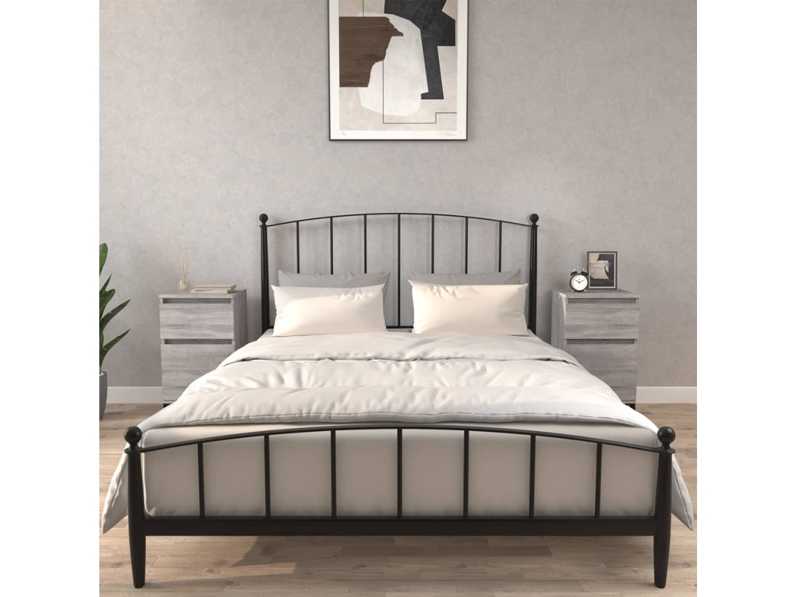 Vidaxl Mesas De Cabeceira 2 Pcs 40x35x70 Cm Cinzento Sonoma