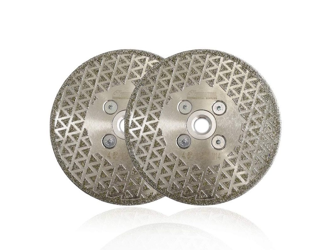 Disco De Corte E Lixamento Com Diamante Eletroplatado Para Mármore E Granito 2un 5 Polegadas/115mm