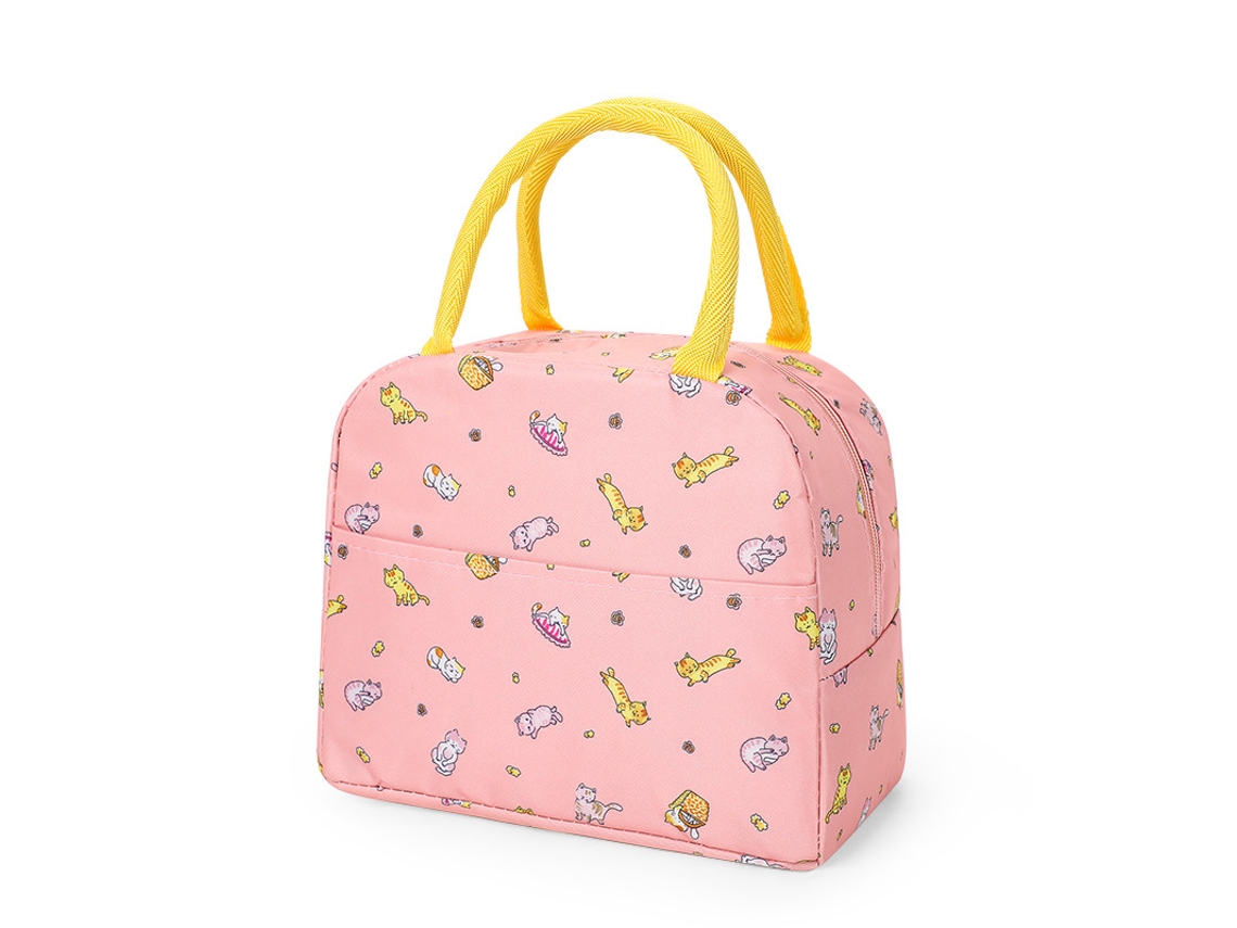 Bolsa Térmica Para Almoço Com Estampa De Gato, Ideal Para Piqueniques E Viagens.