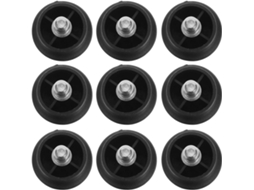Pés De Cadeira Fixos Com Plugue, 10 Peças, Pretos, Abs E Metal