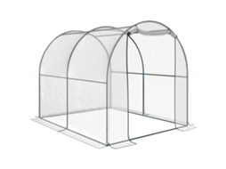 Túnel do Jardim da Estufa. Estufa com Varanda para Plantas e Horta com Cobertura de Pvc. Porta de Enrolar e Estrutura de Aço. 2x2,5x2m Ge