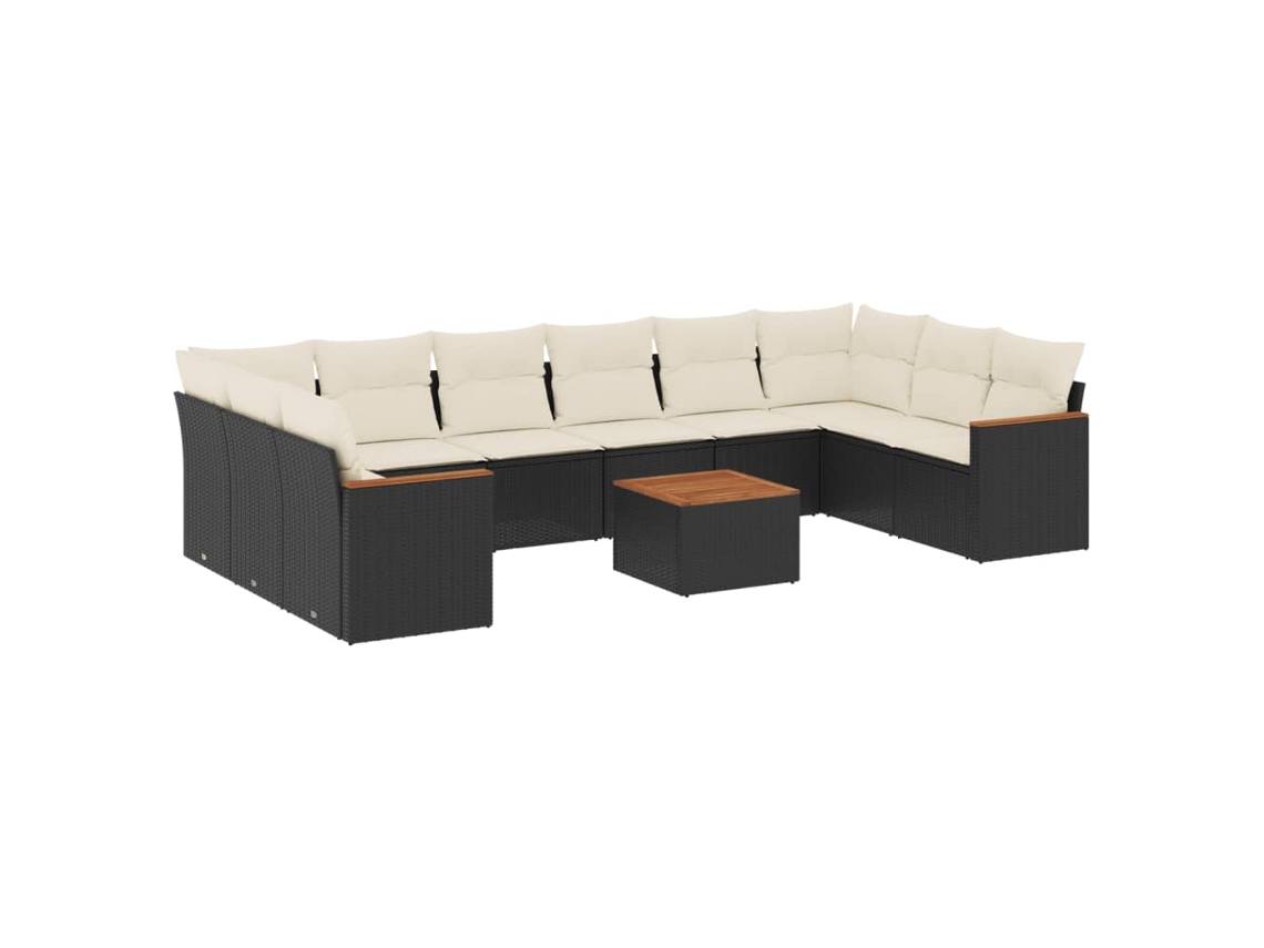 Garden Sofa Set, Garden Sofa Sets Vidaxl Preto Rattan / Vime (n/a)