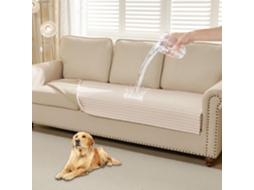 Capa De Sofá Pelo Sintético Lavável Amigo Dos Animais 160x200cm Extra Grande Branco Creme Panoona