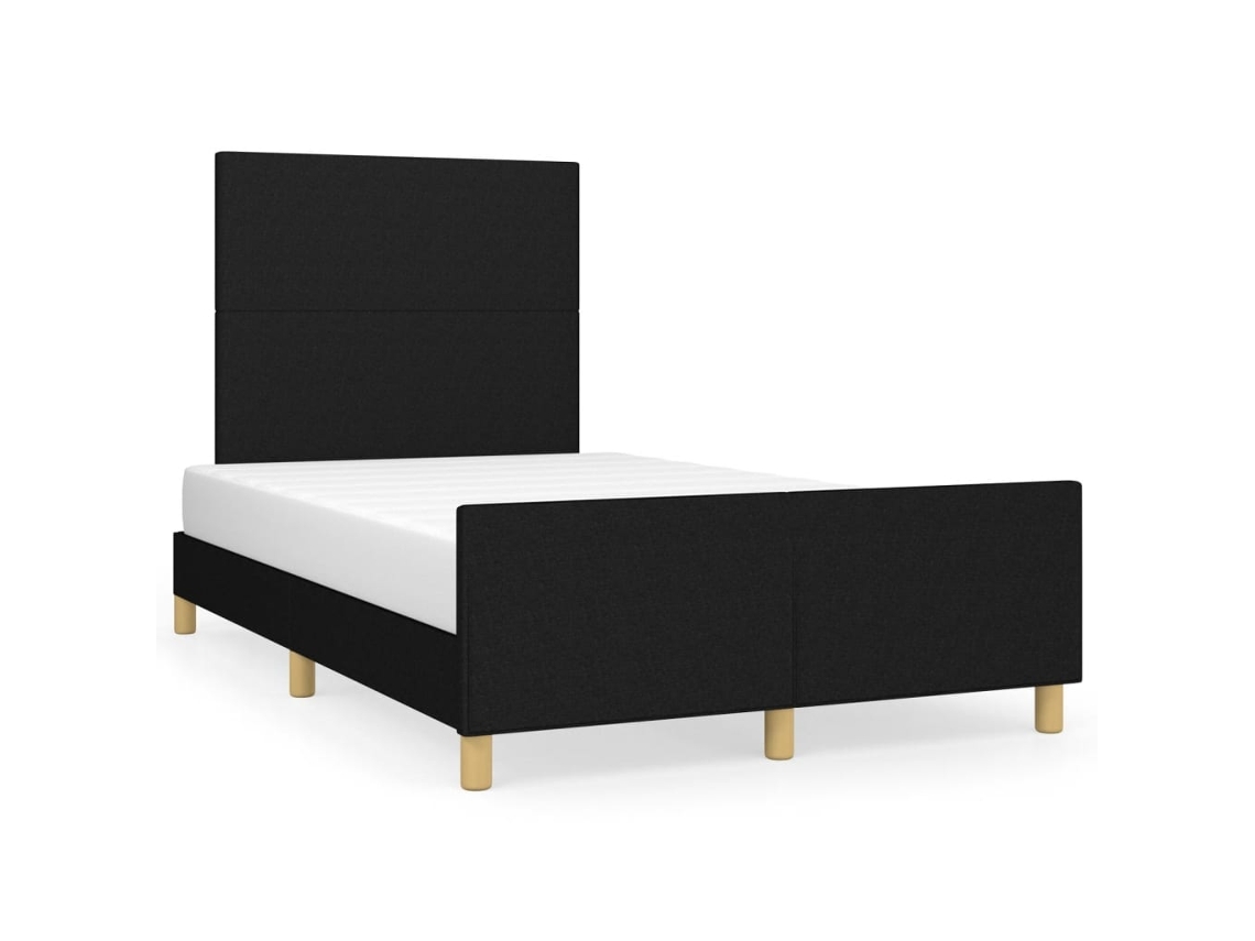 Bed Frame With Headboard, Bed Frames With Headboards Vidaxl Preto Tecido (120 X 200 Cm)