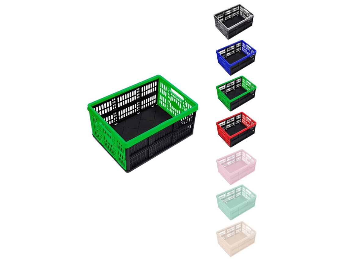 Caja Plegable De 32 Litros Para Almacenamiento | Resistente Y Compacta | Ideal Para Organización En Hogar Y Oficina | Fácil De G Verde - Negro