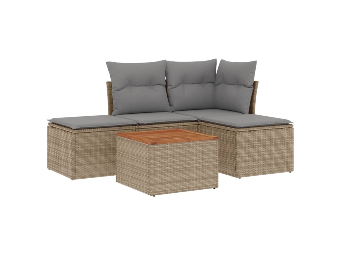 Garden Sofa Set, Garden Sofa Sets Vidaxl Bege Rattan / Vime (n/a)