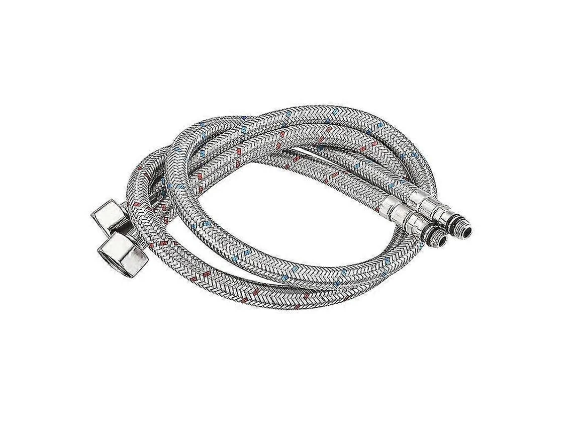 Mangueiras Flexíveis De Torneira Cozinha 2 Pacotes, 1/2 "bsp Aço Inoxidável Trançado Com Forro Epdm, Linhas Substituição Água Quente E Fria Para Pia