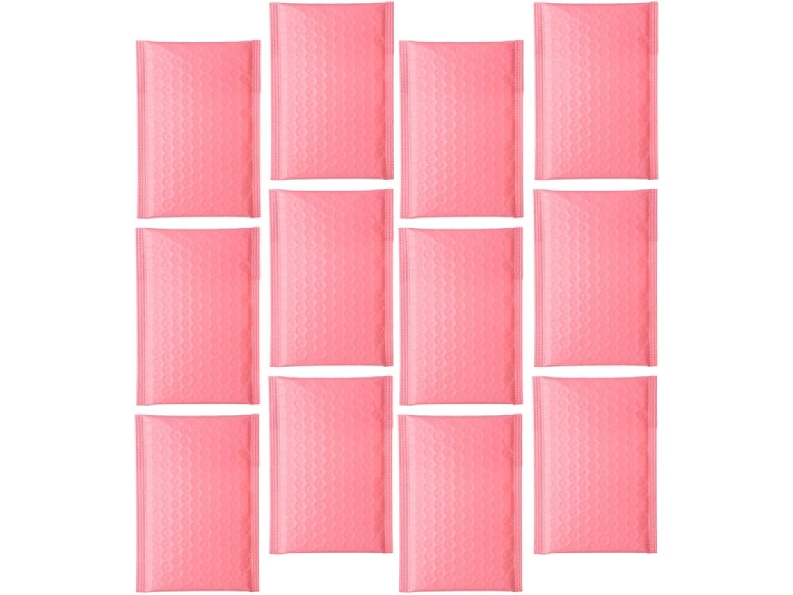 Pacote Com 100 Sacos De Envio Acolchoados Com Bolhas De Polietileno Autoadesivos Rosa, Para Itens Pequenos