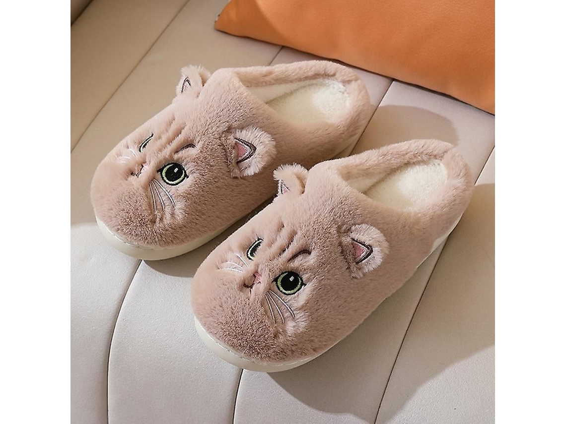 2026 zapatos de Casa Fluffy para Mujer Y Hombre Heflashor Invierno Plush Suelas Pvc Suave Algodón Animal Print