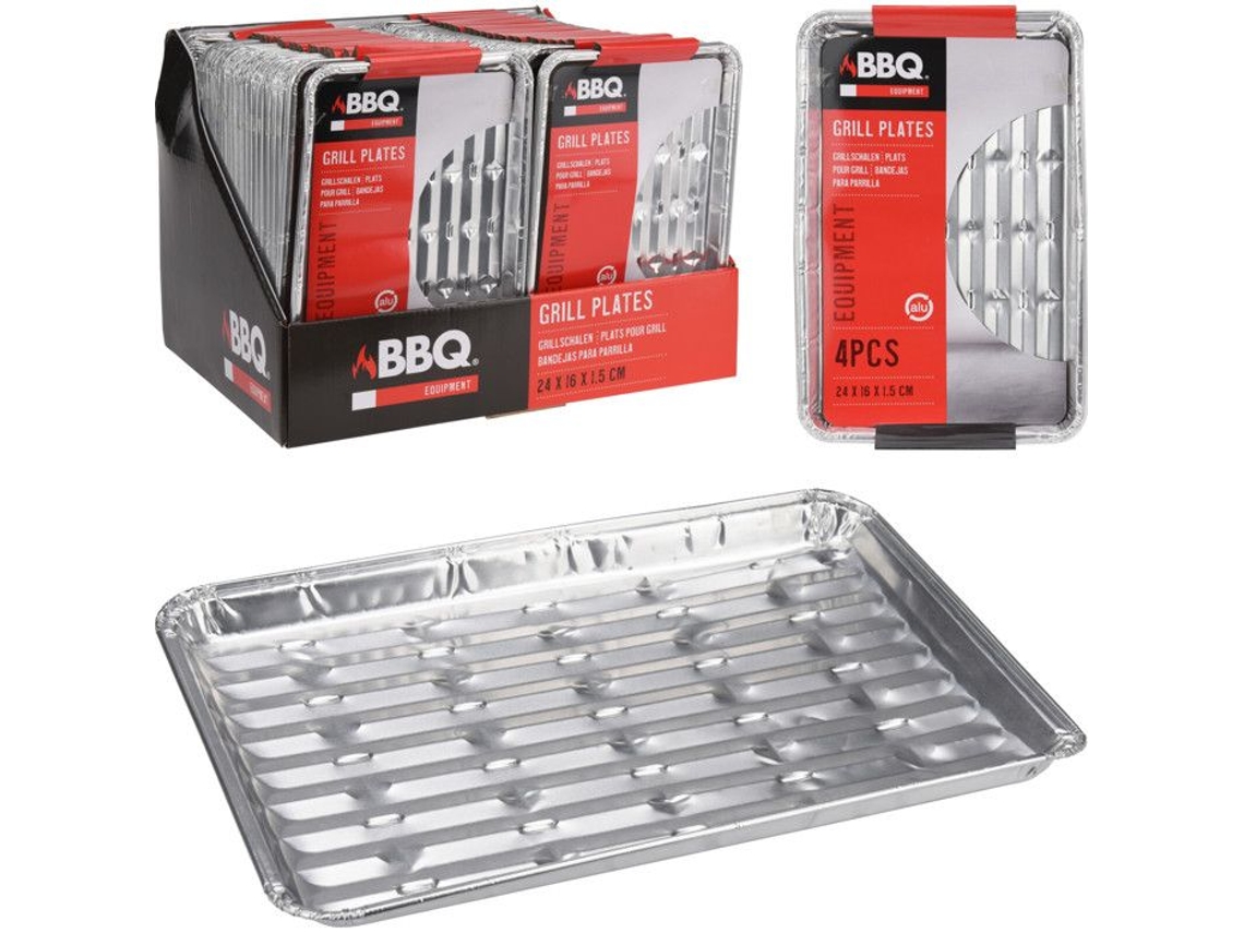 Vassoi Grelha Bbq Em Alumínio 24x16cm