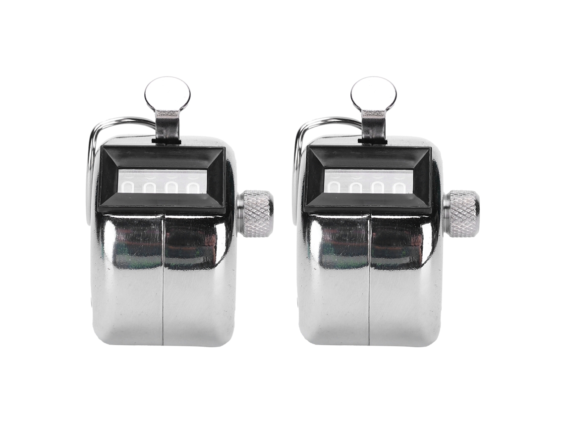 2pcs Contador Manual de Metal com Alavanca Inox 0 9999 para Estoque Oficina