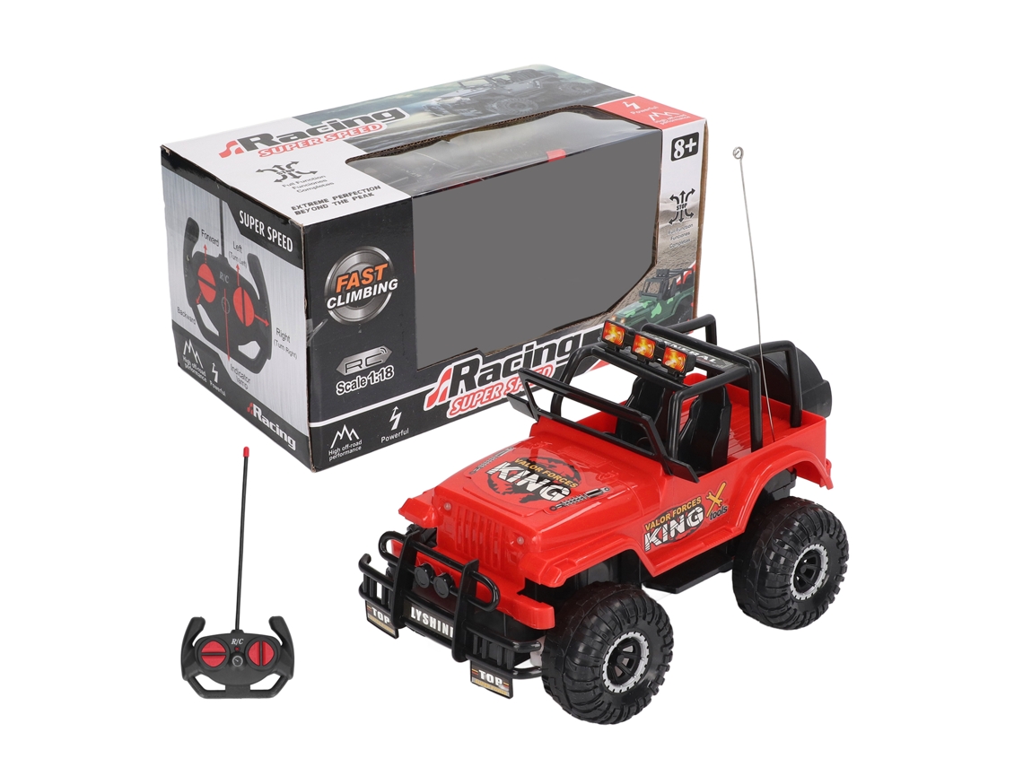 Primerox carro Off road de Controle Remoto 1/18 4wd Rotação 360 Graus com Luz Vermelho