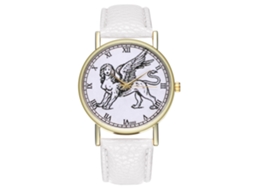 Relógio de quartzo unissex elegante e casual, ideal para presente (branco)