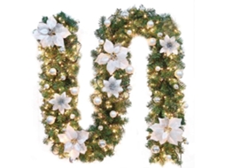 Grinalda de Natal Iluminada, Luz Decorativa de 2,7 Metros Alimentada por Bateria, Feita de Pvc Flexível, Ergonômica, Uso Diário STELASPLEN