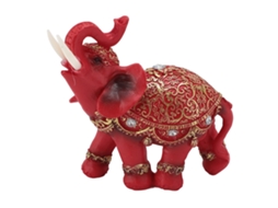 Estátua de Elefante Feng Shui Decoração de Casa Vermelha
