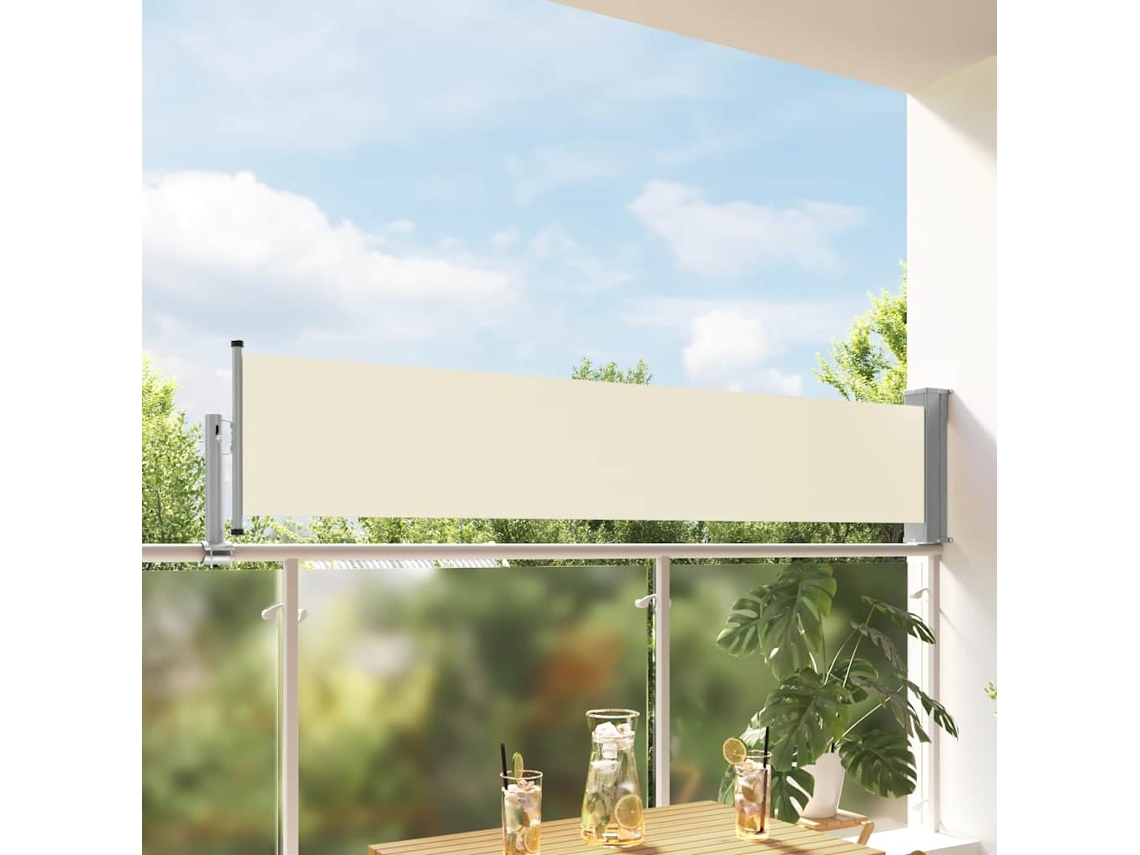 Vidaxl Toldo Lateral Retrátil Para Pátio 60x300 Cm Creme