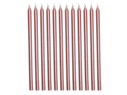 Adereço GUIRCA Pack De 12 Velas Douradas E Rosa De 13 Cm