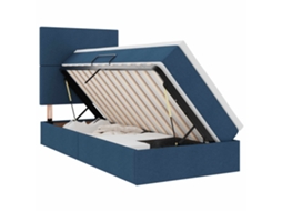SYFAX™ Cama com Arrumação e Colchão Azul 100 X 200 Cm Poliéster