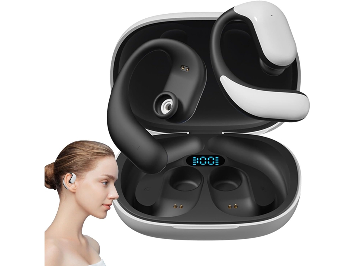 Fones Sem Fio Bluetooth 5.3 JIAPEI com estojo, led, microfone, branco