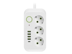 Extensão Elétrica De 2 Metros Com Plugue Europeu E Múltiplas Tomadas Padrão . Olysi Shop (branca)