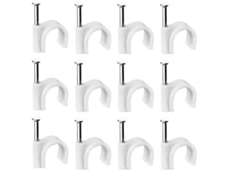 Conjunto De 400 Presilhas Aço Para Cabos Parede, Diversas Especificações, Resistentes E Duráveis, Brancas, Redondas, 6mm, Gerencia-aquaforge