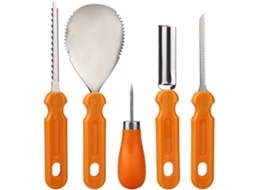 Kit de ferramentas para escultura de Halloween com miçangas, 5 peças em aço inoxidável e PP, para adultos e crianças.