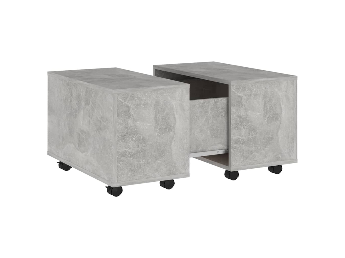 Mesa de Centro Cinzento Cimento Madeira Derivados (60x60x38 cm) MAISON EXCLUSIVE