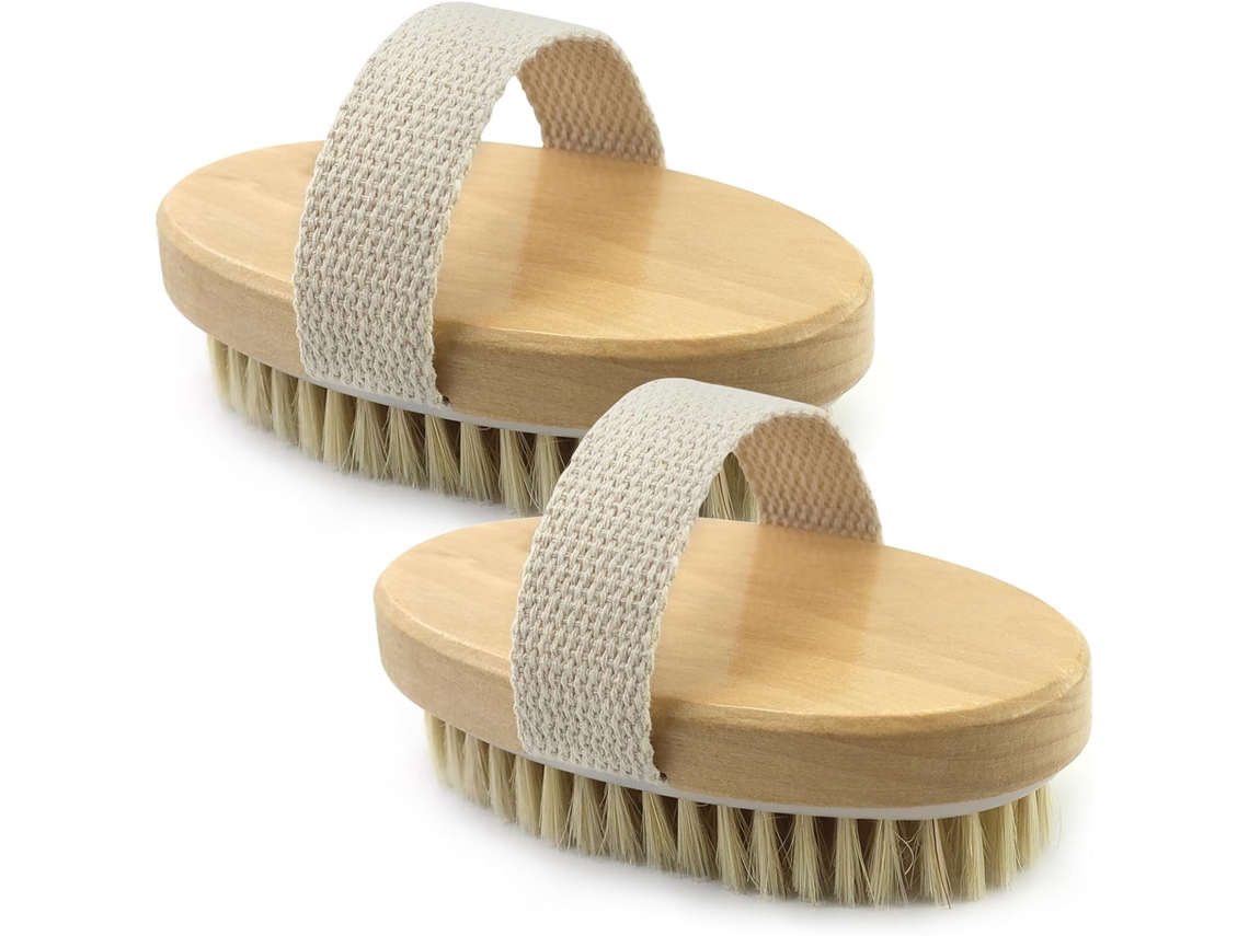 Conjunto de Escovas para Corpo, 2 Peças, Cerdas Naturais ZYBLSSBB