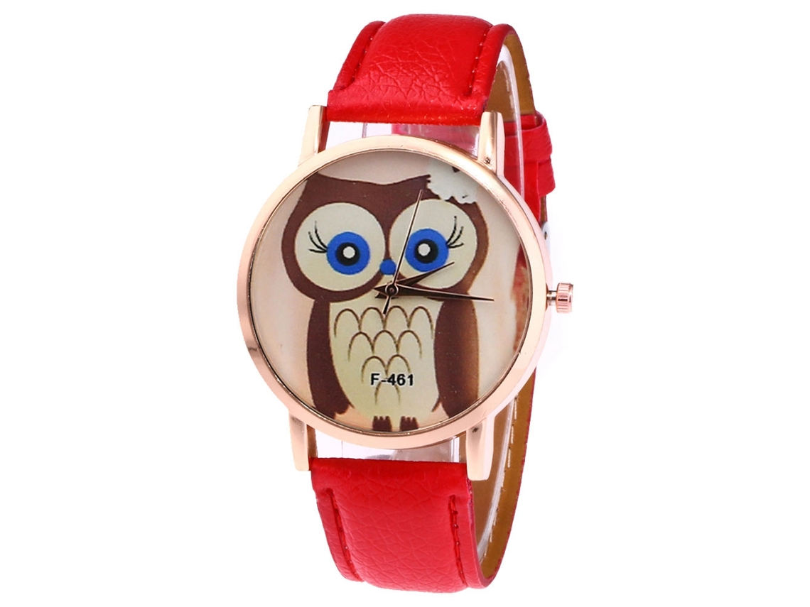 Reloj De Pulsera Analógico De Cuarzo Casual Para Mujer Con Correa Pu Color Rojo Zhoulianfa