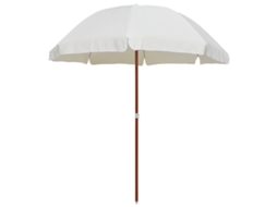 Vidaxl Guarda-sol De Jardim Com Poste De Aço 240 Cm Cor Areia