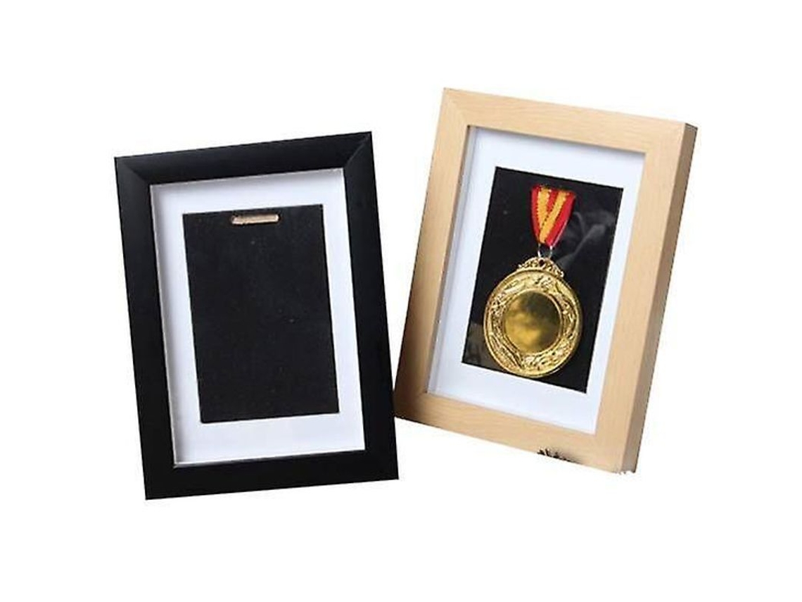 Caja De Exposição De Medalhas, Moldura De Mesa Com Mola Estéreo E Espessura Aumentada 12,7 X 17,8 Cm Cor Do Registro