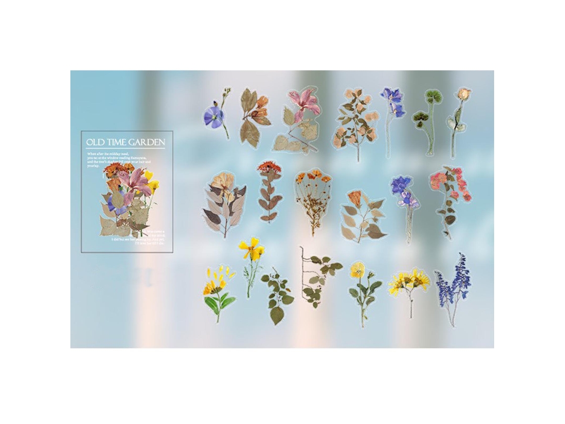 40 Pegatinas De Flores Botánicas Vintage Pet Para Diários E Manualidades Com Padrões Ricos