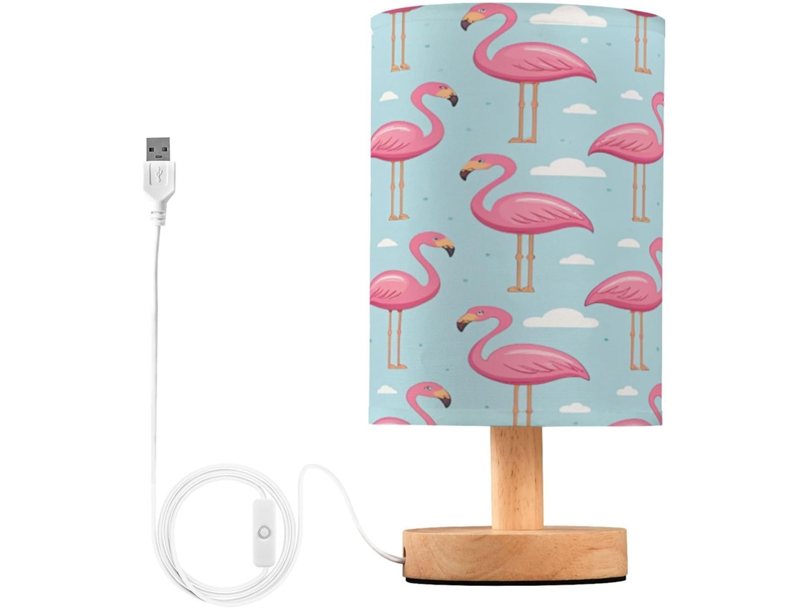 Abajur De Cabeceira Em Formato Flamingo Para Quarto, Luminária De Cabeceira Led, Luminária De Leitura Com Portas Usb E
