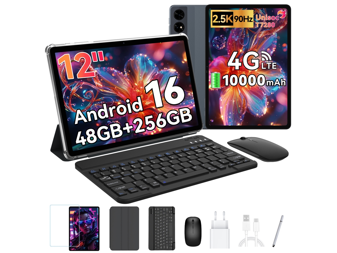 Tablet EXCITPOWER T60 + Teclado + Caneta (12'' 48 Gb 256 Gb Cinza)