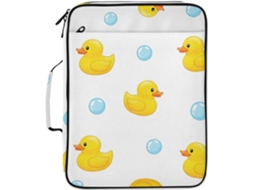 Pasta Expansível Cute Ducks Branca Com Fichário Removível De 3 Argolas, Bolsa Organizadora Resistente À Água